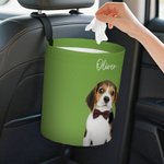 Personalized Pet Face Photo Car Multi-Colour Hanging Trash Can with Name Auto Accessories Pet Party Birthday Gift for Pet Owners
