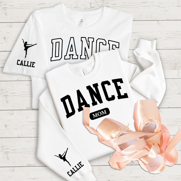 Personalized Ballet Hip-Hop Dance Pose Silhouette T-shirt Sweatshirt Hoodie with Name and Nickname Birthday Team Gift for Dancers
