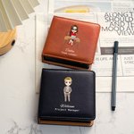 Porte-notes autocollants personnalisé en cuir PU avec nom et fonction Fournitures de bureau Cadeau d'anniversaire pour collègue éducateur