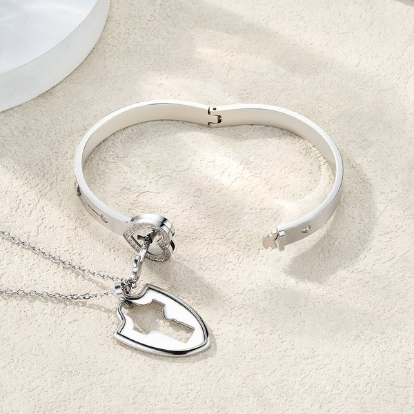 Personalizada Birthstone Cruz Llave Collar Desbloquear Corazón Pulsera Set con Texto Grabado Bautizo Cumpleaños Aniversario Regalo para Mujeres Creyentes