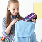 Personalized Cartoon Blowfish Lobster Ocean Animals Double-Layer Oxford Pencil Case with Name and Zipper School Supply Back to School Gift for Kids