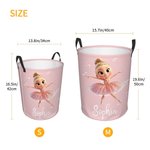 Personalizzato Cartoon Ballet Girl Grande cesto impermeabile per la biancheria con nome Nursery Decor Regalo di compleanno per le amanti della ballerina