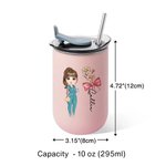 Personalisierte Cartoon-Charakter Bogen Geburt Blume 10 oz isoliert Becher mit Namen und Stroh Wertschätzung Geburtstagsgeschenk für Krankenschwester Arzt medizinisches Personal