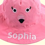 Personalized Childlike Flamingo Shark Kid Sun Hat with Embroidered Name Outdoor Activities Summer Travel Gift for Boys Girls