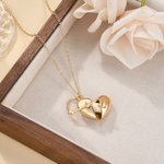Personalized Dainty Arrow Through Heart Locket Necklace with Love Letter Anniversary Valentine's Day Birthday Gift for Her