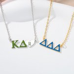 Personalised Sorority Greek Letters Necklace with Initial Heart Charm College Graduation Gift for Friends Girls| Callie × Affinity Licensing