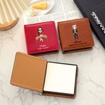 Porte-notes autocollants personnalisé en cuir PU avec nom et fonction Fournitures de bureau Cadeau d'anniversaire pour collègue éducateur