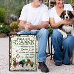 Gepersonaliseerd Retro Tuin Cartoon Karakter Verticaal Metalen Bord met Naam Tuindecor Verjaardagscadeau voor Oma Mam Tuinier Liefhebber