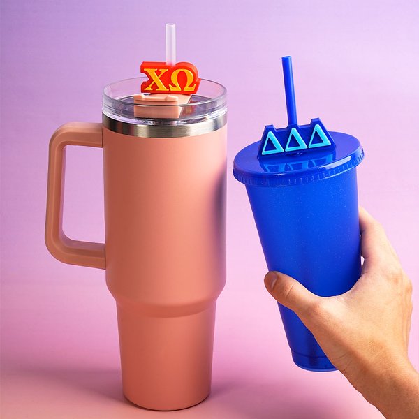 Personalized 3D Printed Multicolor 2-3 Greek Letters Straw Topper Drink Decoration Party Birthday Gift for Sisters | Callie × Affinity Licensing