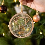 Personalised Line Drawing Dog Ears Wooden Ornament with Engraved Name and Year Christmas Tree Decor Memorial Sympathy Gift for Dog Owners