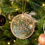 Personalised Line Drawing Dog Ears Wooden Ornament with Engraved Name and Year Christmas Tree Decor Memorial Sympathy Gift for Dog Owners