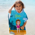 Personlig val delfin hav djur tecknad karaktär mjuk huva strandhandduk med namn födelsedag sommar semester pool party present för pojkar flickor