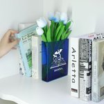 Personalisierte Cool Flying Dragon Muster klar Buchstütze Vase mit Namen Ästhetische Raumdekoration Geburtstagsgeschenk für Mama Oma Buchliebhaber