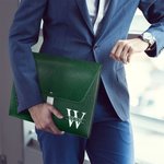 Nome iniziale personalizzato Cartella impermeabile in pelle PU con chiusura a fibbia Accessorio scolastico per ufficio Regalo di compleanno per studenti lavoratori