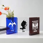Personalisierte Cool Flying Dragon Muster klar Buchstütze Vase mit Namen Ästhetische Raumdekoration Geburtstagsgeschenk für Mama Oma Buchliebhaber