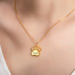Henkilökohtainen Birthstone Paw Print riipus kaulakoru Dainty korut syntymäpäivä vuosipäivä lahja naisille Pet Lover
