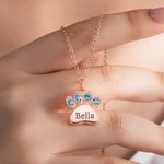 Henkilökohtainen Birthstone Paw Print riipus kaulakoru Dainty korut syntymäpäivä vuosipäivä lahja naisille Pet Lover