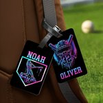 Personalized Ice Cream Dripping Baseball Luggage Tag with Name and Number Travel Accessories Birthday Holiday Team Gift for Baseball Players Lovers