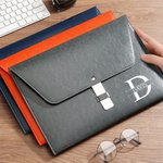 Nome iniziale personalizzato Cartella impermeabile in pelle PU con chiusura a fibbia Accessorio scolastico per ufficio Regalo di compleanno per studenti lavoratori
