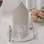 Personalized French Style Floral Monogrammed Linen Napkin with Embroidered Initial Housewarming Wedding Gift for Hostess French Style Lover