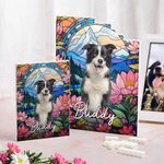 Personalized Stained Glass Floral Dog Cat Pet Portrait Brick Puzzles with Name Home Decor Keepsake Birthday Gift for Pet Lover