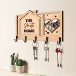 Dulce Hogar Personalizado Cara de Mascota Foto Llavero Ganchos con Nombre Grabado Decoración del Hogar Regalo de inauguración de la casa para los amantes del perro del gato Familia