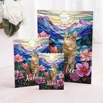Personalized Stained Glass Floral Dog Cat Pet Portrait Brick Puzzles with Name Home Decor Keepsake Birthday Gift for Pet Lover
