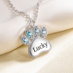 Henkilökohtainen Birthstone Paw Print riipus kaulakoru Dainty korut syntymäpäivä vuosipäivä lahja naisille Pet Lover
