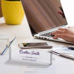 Personalized Clear Acrylic Nameplate Sign with Text Office Supplies Desk Decor Birthday Gift for Leader Colleague