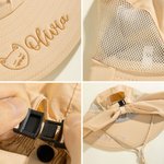 Sombrero de cubo transpirable bordado con animal personalizado para niños con nombre Accesorio de verano Regalo de cumpleaños y vacaciones para niños y niñas