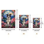 Personalized Stained Glass Floral Dog Cat Pet Portrait Brick Puzzles with Name Home Decor Keepsake Birthday Gift for Pet Lover