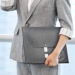 Nome iniziale personalizzato Cartella impermeabile in pelle PU con chiusura a fibbia Accessorio scolastico per ufficio Regalo di compleanno per studenti lavoratori