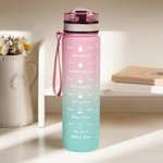 Gepersonaliseerde Cartoon Figuren Geboortebloem 946 ml Motiverende Sport Waterfles met Tijdsmarkering Naam Verjaardagscadeau voor Familie