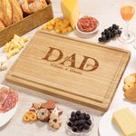 Planche à découper pour charcuterie en bambou FSC avec rainure pour le jus gravée de 1 à 12 noms d'enfants Cadeau de fête des pères pour papa grand-père