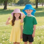 Sombrero de cubo transpirable bordado con animal personalizado para niños con nombre Accesorio de verano Regalo de cumpleaños y vacaciones para niños y niñas