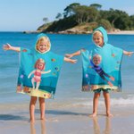 Personalized Face Photo Cartoon Diving Character Soft Hooded Beach Towel Birthday Summer Vacation Pool Party Gift for Boys Girls