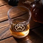 Personalized Engraved Woof You Everday 1-5 Dog Paws 10 oz Old Fashioned Whiskey Glass with Names Funny Father's Day Gift for Dog Dad