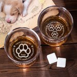 Personalized Engraved Woof You Everday 1-5 Dog Paws 10 oz Old Fashioned Whiskey Glass with Names Funny Father's Day Gift for Dog Dad