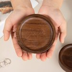 Personalized Engraved Name Icon Walnut Wood Trinket Jewelry Dish Home Decor Class of 2025 Graduation Gift Graduates