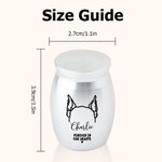 Henkilökohtainen ikuisesti sydämissämme Line Dog Ears Mini Ashes Urn kanssa nimi ja Twist-Off kansi Memorial Sympathy Keepsake lahja koiran omistajille