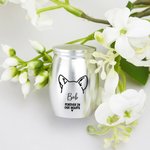 Henkilökohtainen ikuisesti sydämissämme Line Dog Ears Mini Ashes Urn kanssa nimi ja Twist-Off kansi Memorial Sympathy Keepsake lahja koiran omistajille