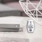 Henkilökohtainen ikuisesti sydämissämme Line Dog Ears Mini Ashes Urn kanssa nimi ja Twist-Off kansi Memorial Sympathy Keepsake lahja koiran omistajille