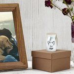 Henkilökohtainen ikuisesti sydämissämme Line Dog Ears Mini Ashes Urn kanssa nimi ja Twist-Off kansi Memorial Sympathy Keepsake lahja koiran omistajille