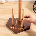 Personalised Baseball Softball Wooden Necklace Ring Holder with Engraved Name and Number Birthday Game Day Team Gift for Sport Lovers