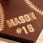 Personalised Baseball Softball Wooden Necklace Ring Holder with Engraved Name and Number Birthday Game Day Team Gift for Sport Lovers