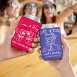 Personalisierte Weingläser Blumenstrauß Krone Kuchen Bierdose Kühler Hülse mit Namen Geburtstag Party Geschenk für Freunde Bierliebhaber Frauen