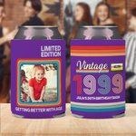 Pochette isotherme pour canette de bière personnalisée avec année et texte Cadeau d'anniversaire pour la famille et les amis