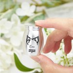 Henkilökohtainen ikuisesti sydämissämme Line Dog Ears Mini Ashes Urn kanssa nimi ja Twist-Off kansi Memorial Sympathy Keepsake lahja koiran omistajille