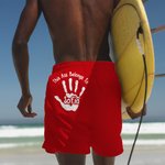 Personalizado Palm Print Funny This Ass Belongs To Bañador de Secado Rápido Pantalones Cortos de Playa con Nombre Fiesta en la Playa Vacaciones Cumpleaños Regalo para Hombre