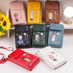Vive con pasión, sueña con el corazón - Cartera de cuero PU personalizada con personaje animado y nombre regalo de cumpleaños para ella